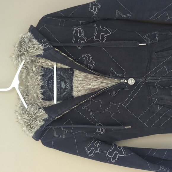 Fox faux fur lined sweater/ jacket - Picture 2 of 5